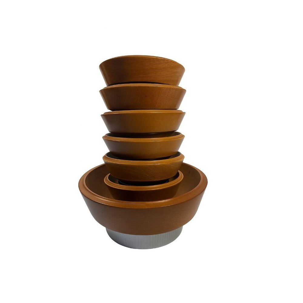 Teak Wood and Chrome Salad Bowl Set Hellerware Mid Century Vintage Retro Collect